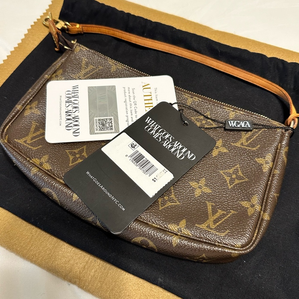 LOUIS VUITTON MONOGRAM CANVAS POCHETTE- Vintage Pre-loved - Authentic with tags - Picture 8 of 12